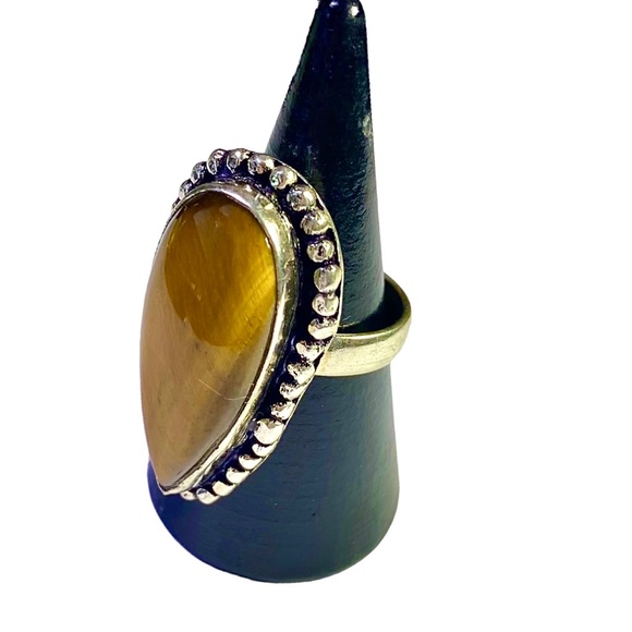 NWT Tiger's Eye Gemstone in a Handmade 925 Stamped Ring (6) - Picture 4 of 7